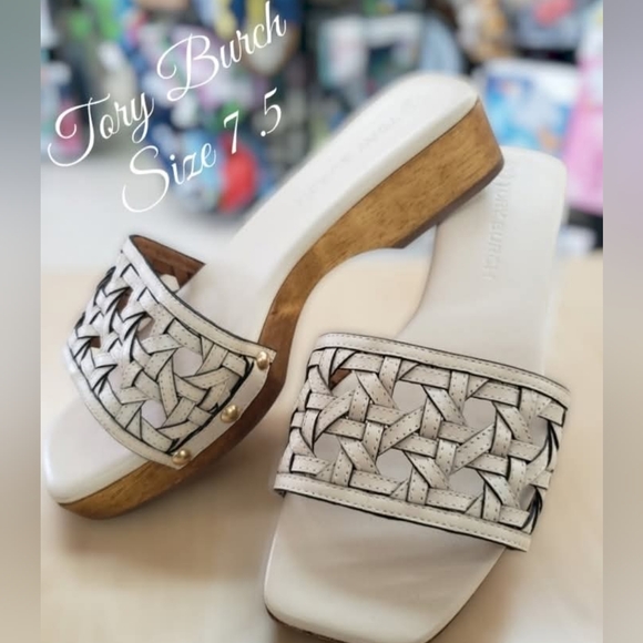 Tory Burch Women's Cream and Tan Mules